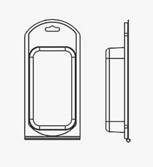 Round Header Card Clamshells stocked by Clamshell Packaging Round faced clamshell packaging includes header card space
